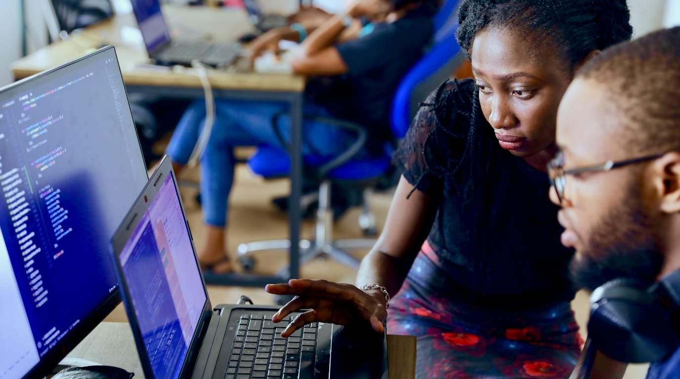 African and global professionals working together
